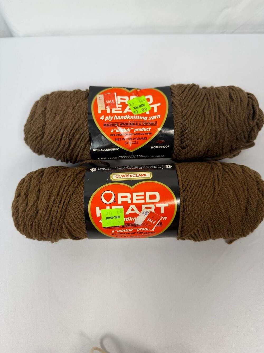 Red Heart 4 Ply Handknitting Yarn 362 Rose Brown 3.5oz Lot of 2